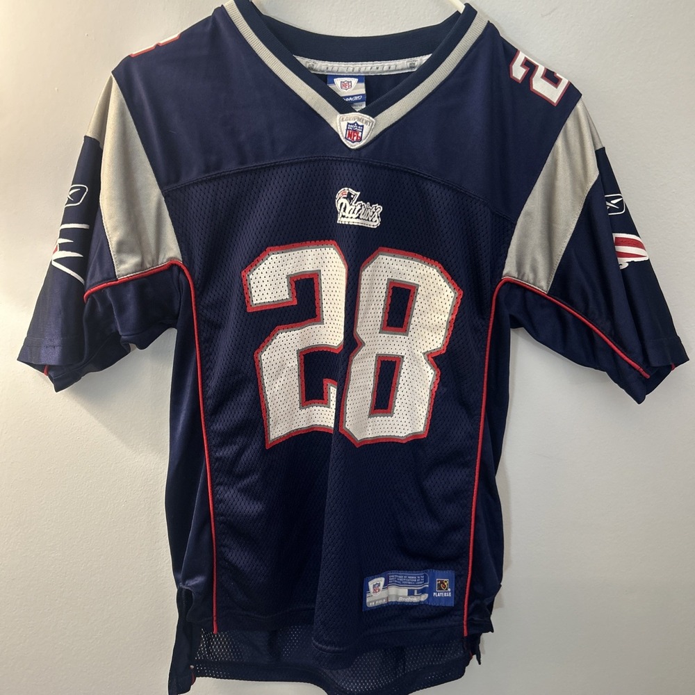 Vintage Y2K NFL New England Patriots Corey Dillon #28 Jersey Youth L Reebok Blue